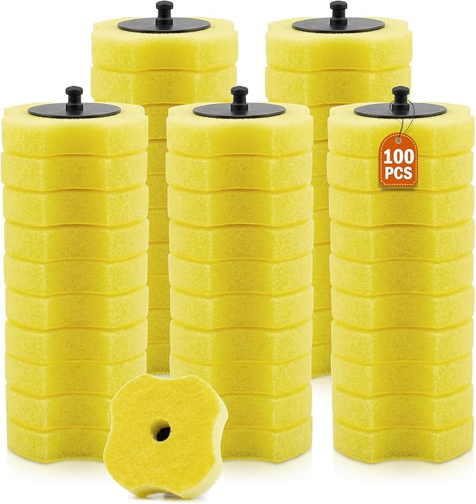 100PCS Toilet Bowl Wand Refills, Replacement Heads for Bathroom Washroom Cleaning Pads, Disposable Toilet Brush Refills Compatible with Household Brushes Scrubbers Cleaning Refill Lemon Fresh