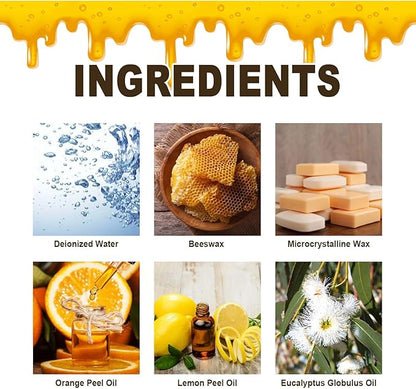 Beeswax Wood Polish - Furniture Polish - Wood Cleaner - Wood Floor Polish - Applicable To Living Room, Kitchen and Wooden Furniture Floors. (1Pcs)