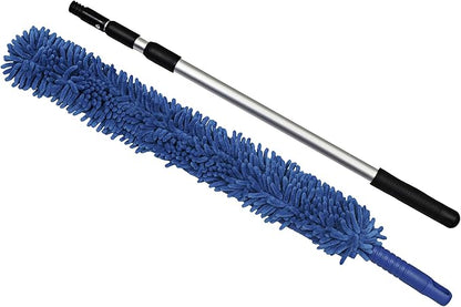 CleanAide Handheld Reusable Microfiber Flex Duster with Adjustable Telescopic Reach Pole – Bendable, Lightweight, Dust Cleaner for Blinds, Shutters, Radiators, Electronics, Glass, Hard-to-Reach Areas