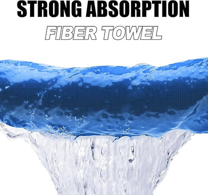 Magnetic Golf Towel with Clip, Microfiber Waffle Design - Industrial Strength Magnet for Strong Hold to Golf Bags, Carts & Clubs - Blue