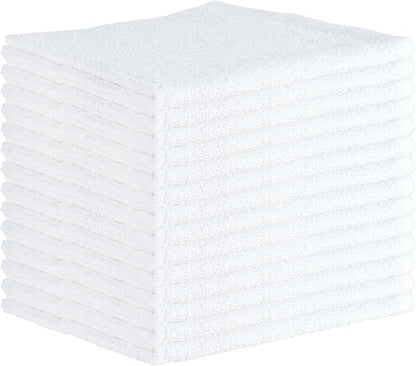 Arkwright Bar Mop Towels, Pack of 12, 100% Cotton Kitchen Dishcloths, Absorbent Quick Dry Cleaning Cloths for Restaurant, Bar and Home Kitchen, 16 x 19 in, White