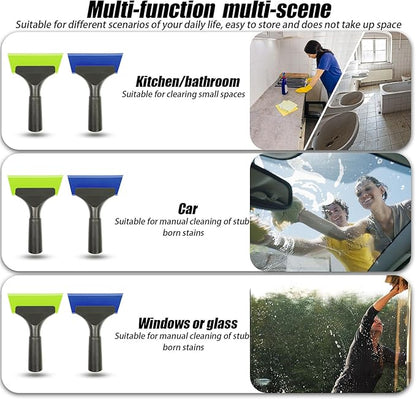 Small Squeegee Car Window Squeegee Silicone Squeegee for Window Door Bathroom Mirror,Car Wrapping Scraper Tool (Green)