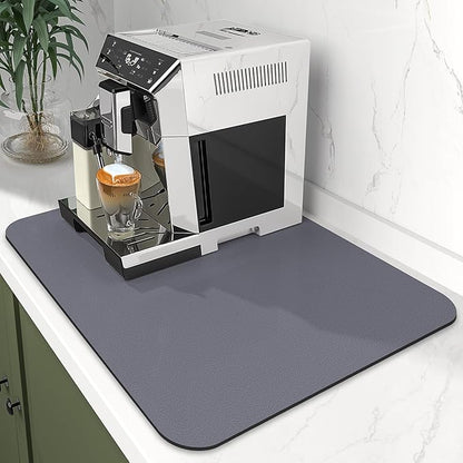 WISELIFE Dish Drying Mat Super Absorbent Drying Mat Large Dish Drying Mats for Kitchen Counter Easy Clean Dish Mat Kitchen Drying Mat15"x 18" Classic Grey