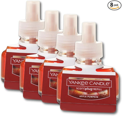 Yankee Candle ScentPlug Refill for Plug in Air Fresheners, Scented Oil Refills, Long Lasting Home Fragrance, Apple Pumpkin (Pack of 4)