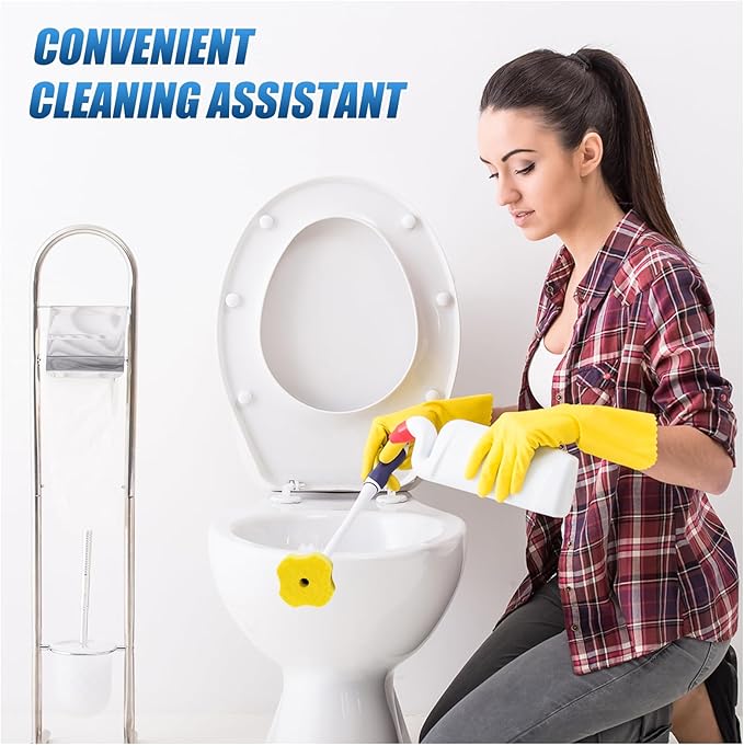 50PCS Toilet Bowl Wand Refills, Replacement Heads for Bathroom Washroom Cleaning Pads, Disposable Toilet Brush Refills Compatible with Household Brushe Scrubber Cleaning Refill, Lemon Fresh Yellow