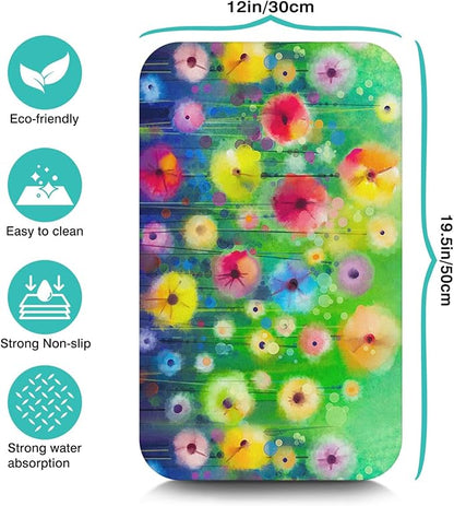 Dish Drying Mat for Kitchen Counter 20x12in Washable Quick Dish Drying Pad Rubber Backed Absorbent Draining Mat Fit Kitchen Counter,Bar,Under Sink,Dishes,Utensils,Dish Rack