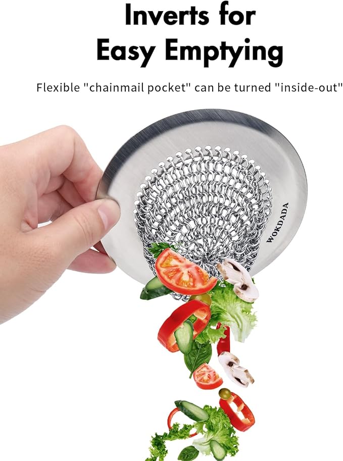 2Pack - Revolutionary Kitchen Sink Drain Strainer, Patented Reversible Kitchen Sink Strainer, 304 Stainless Steel Sink Strainer Basket, Anti-Clogging & Handmade, Fit US Standard 3-1/2'' Sink Hole