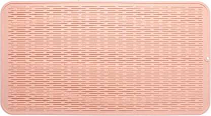 MicoYang Silicone Dish Drying Mat for Multiple Usage,Easy clean,Eco-friendly,Heat-resistant Silicone Mat for Kitchen Counter or Sink,Refrigerator or Drawer Liner Pink 4XL 32 inches x 18 inches