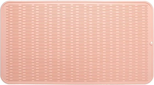 MicoYang Silicone Dish Drying Mat for Multiple Usage,Easy clean,Eco-friendly,Heat-resistant Silicone Mat for Kitchen Counter or Sink,Refrigerator or Drawer Liner Pink 4XL 32 inches x 18 inches