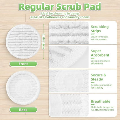 8 Pack Steam Mop Replacement Pads for Shark Steam & Scrub Mop S8201 S8001 S8002BRN S7001 S7201 S7000AMZ S7000 S7020, Dirt Grip Soft Scrub Washable Pads for All Sealed Hard Floors, Part XKITP7000