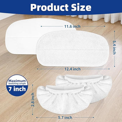 LOVECO 4 Pack Steam Mop Pads + 4 Microfiber Small Cloths Compatible with KGHKGH & Sprobil & Rvwsx Steam Mop Steam Cleaner, Washable Steam Mop Replacement Pads for Scratchfree Floor Cleaning