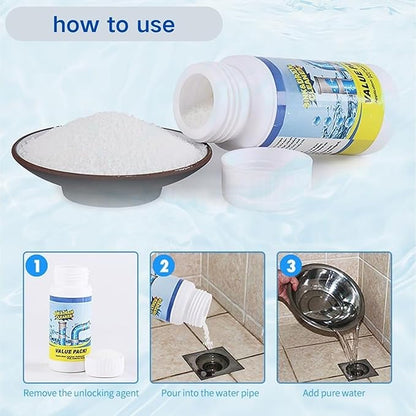 Drain Opener for Kitchen Sink, 2026 New Heavy Duty Clog Dissolver Powder, Fast Foaming Drain Cleaner for Bathroom Shower & Sewer, Safe for Pipes System, Multi-Purpose Hair Grease Soap Scum Remover