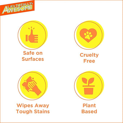 La's Totally Awesome Bathroom Cleaner, Removes Soap Scum & Stubborn Stains, Plant-Derived Formula, 32 Fl Oz (Pack of 4)