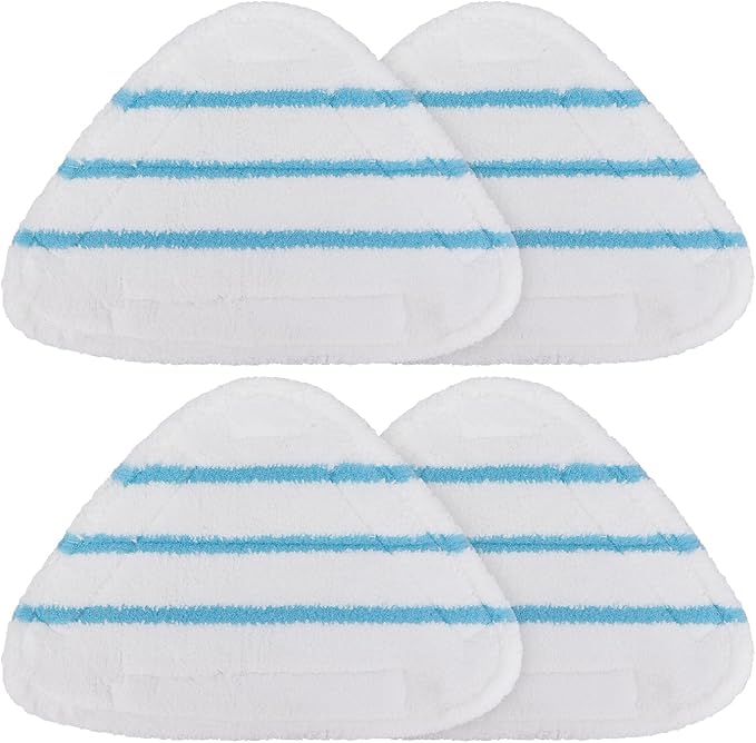 Steam Mop Pads Replacements for True & Tidy STM-500, STM-700, STM-700A Steam Mops, Microfiber Steam Mop Cover Cloth fit Other Triangular Steam Mop, Washable Cleaning Floor Triangular Pad (4 Pack)