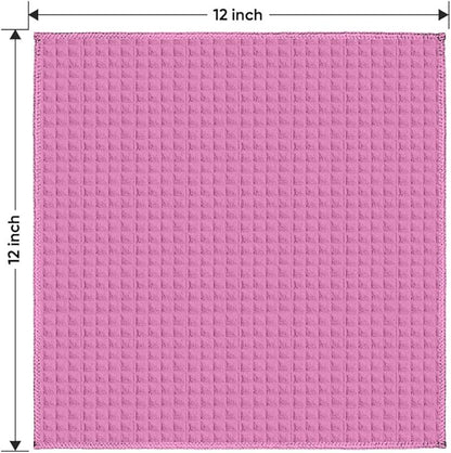 HOMEXCEL Waffle Weave Microfiber Towel, 10 Pack Lint Free Cleaning Rags, 12 x 12 Inches Barista Towels, Reusable Microfiber Cleaning Cloth for Household, Kitchen, Glass and Window, Multicolor