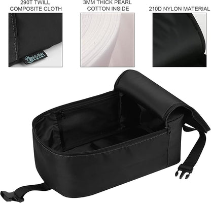 Beautyflier Travel Steam Iron Bag for Conair Handheld Garment Steamer, Portable Handheld Design Steamer Carrying Case Holder Iron Case Organizer with Hanging Buckle Strap, Bag Only (Black)