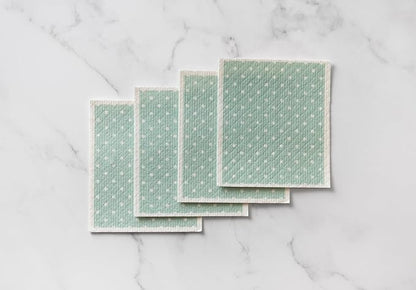 Martha Stewart Swedish Kitchen Absorbent Sponge Dish Cloths, Polka Dots, 8 Count
