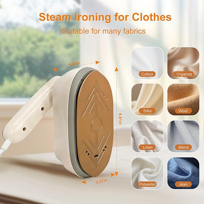 Steamer for Clothes, 2 in 1 Garment Steamer, 6-Level Clothes Steamer, 1200W Steamer Iron for Clothes, Steam Iron, LED Display Clothes Steamer Handheld, 15s Heat Up, Water Tank, Suitable Home, Office