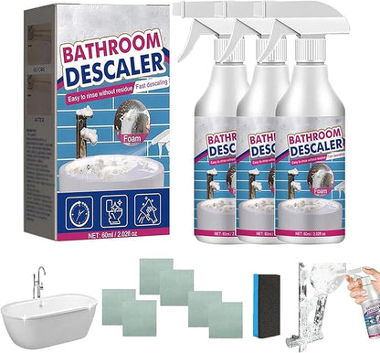 Bathroom Descaler Foam Cleaner Spray, All-Purpose Bathroom Descaler Foam Spray, For Bathtub, Toilet, Glass, Faucet, Fresh Scent