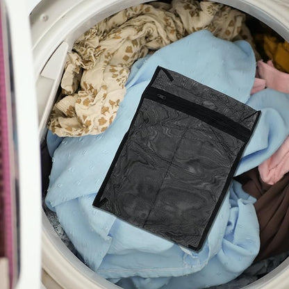 CHILDWEET Black Mesh Laundry Bag for Delicates 15.6X15.6 Inch Breathable Washing Bag for Washing Machine Use and Travel Clothes Storage Organizer