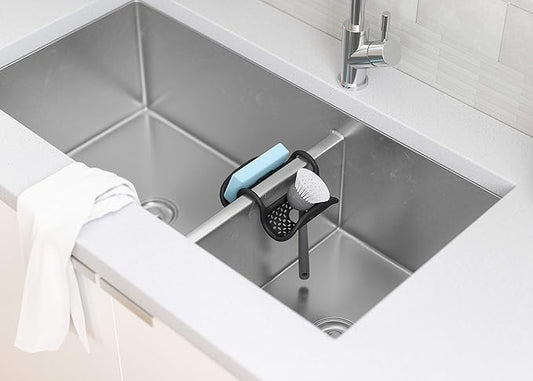Umbra Sling Kitchen Sink Accessory, Double-Sided Sponge Holder, Black