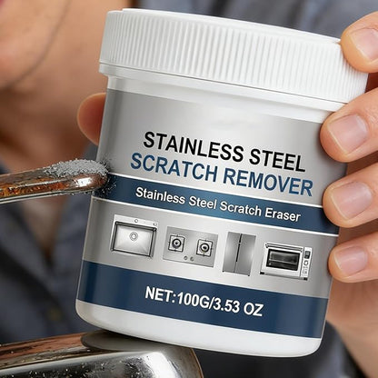 Metal Cleaner | 100g Polishing Deep Repair - Stainless Steel Scratch Remover Kit | for Fridge Stove Faucet Appliance Aluminum Restoration Maintenance