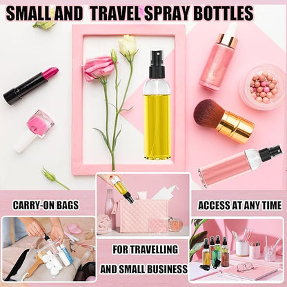 EVANCENT 100Pack Small Spray Bottles 1oz, 30ml Travel Spray Bottle with Black Fine Mist Sprayer, Mini Empty Refillable Containers Portable Cosmetic Bottles for Plants, Cleaning, Misting & Skin Care