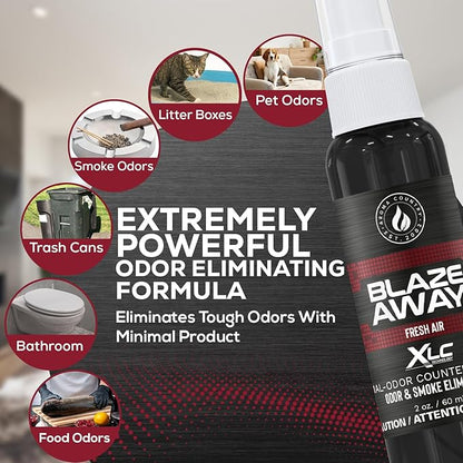 Blaze Away Commercial Air Freshener & Odor Eliminator for Strong Odor - Industrial-Grade Room Spray & Room Deodorizer for Home, Car, Smoke & Pet Odors - Long-Lasting Odor Absorber, Room Fresheners