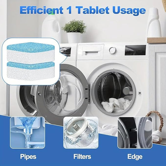 Washer Cleaner Tablets 12 Pack – Laundry Drum & Tub Freshening for Top Load & Front Load Machines, Maintains Fresh Smell and Smooth Operation