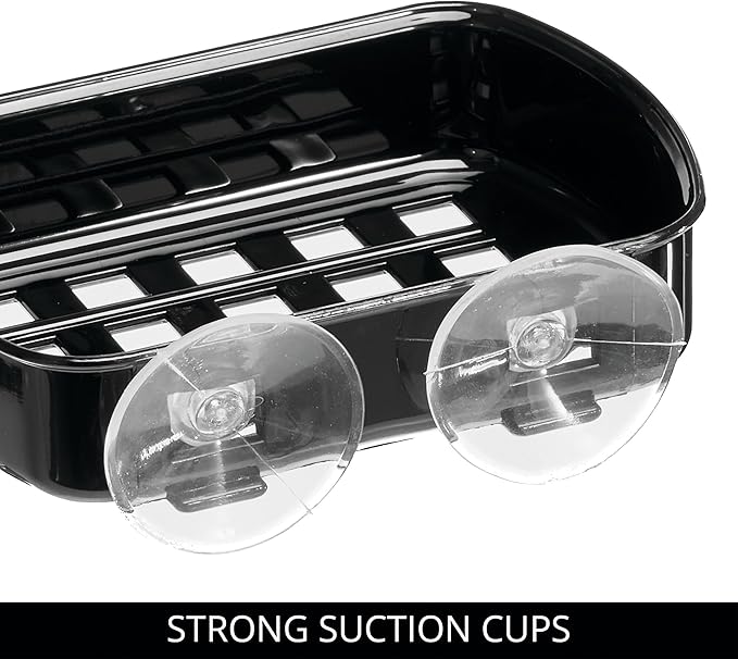 iDesign Suction Cup Soap Dish for Shower - Black