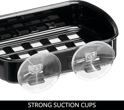 iDesign Suction Cup Soap Dish for Shower - Black