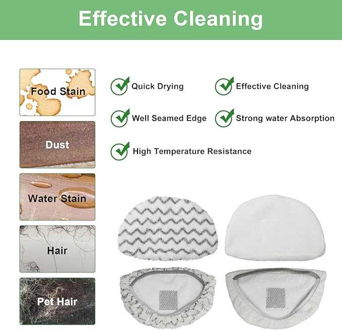 10 Pack 1940 1806 2685A Steam Mop Pads For Bissell Powerfresh Steam Mop Deluxe Pet Lift-Off Plus Slim Scrubbing Steam Mop Replacement Pad 1940A 2814 1544A 2075A Power Fresh Steamer Pad Refill Washable