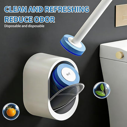 SOPAMI Disposable Toilet Cleaning System - Toilet Wand Kit with 16 High-Performance Refills, Wall Mounted Toilet Brush and Holder for Deep Cleaning Bathroom