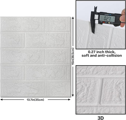 30PCS 3D Wall Panels Peel and Stick Foam, Self-Adhesive Decorative 3D Brick Wallpaper Wall Covering, Faux Stone Wall Panel Foam Brick for Living Room, Kitchen, Bathroom