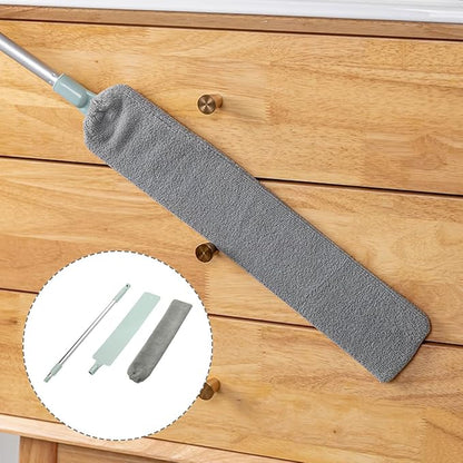 Extendable Microfiber Duster for Home Cleaning, Flexible Dust Sweeper with Bendable Handle, Household Dust Removal Tool for Hard-to-Reach Areas Under Furniture