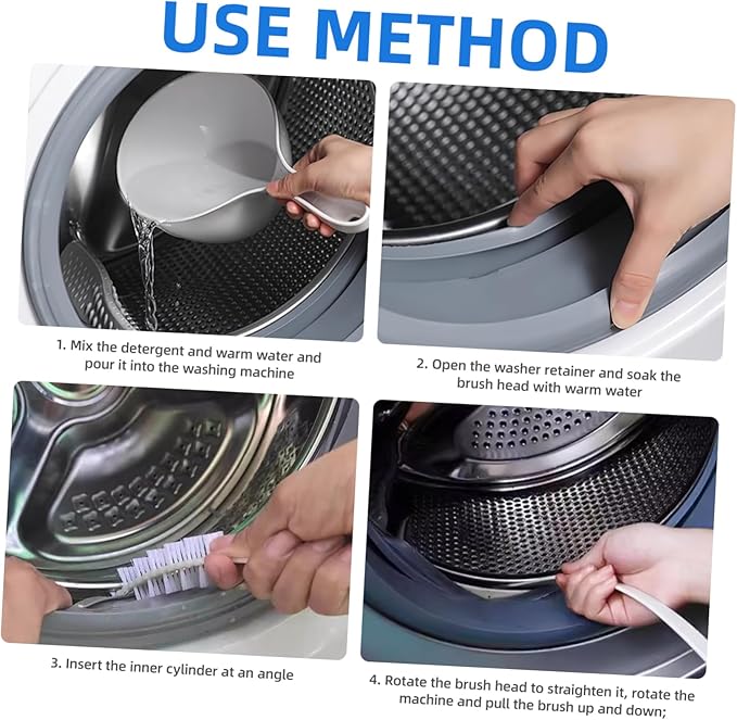 Washing Machine Cleaning Brush for Washer Drum Material Efficiently Removes Dust from Drum Gaps for Front Load Top Loader Washers