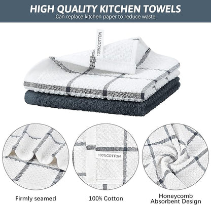 Nialnant 100% Cotton Terry Kitchen Cleaning Rags,Soft Absorbent Dish Cloths for Washing Dishes,Quick Drying Dish Towels-12x12 in,12 Pack