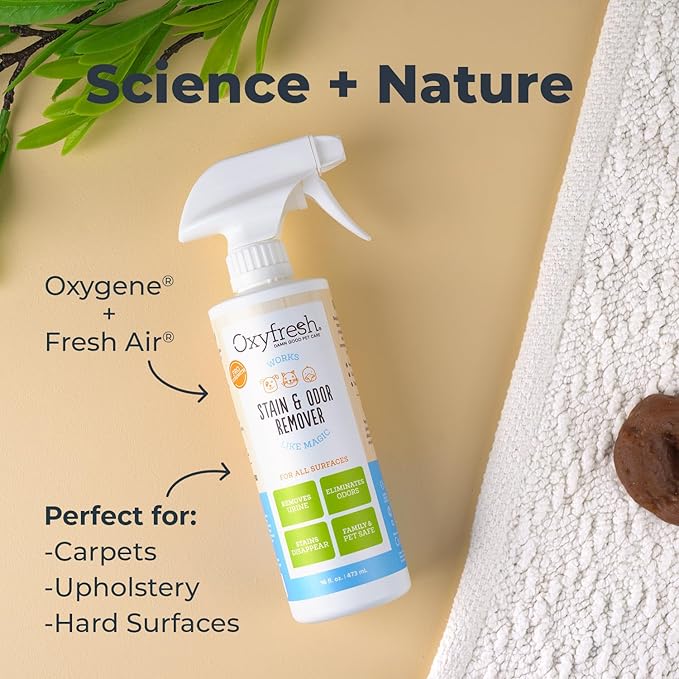 Oxyfresh Pet Stain & Odor Remover, Strong Carpet Stain Remover & Cleaner Spray – Advanced Pet Urine Odor Eliminator for Entire Home - Fast Acting Dog & Cat Urine Neutralizer