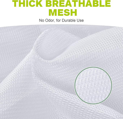 OTraki 2 Pack Mesh Laundry Bag 20x24 Inch Heavy Duty Laundry Fine Mesh Bags Dirty Clothes Drawstring Laundry Wash Bag Delicates Net Storage Travel Bag Don't Drying, Melting 140-176℉ White