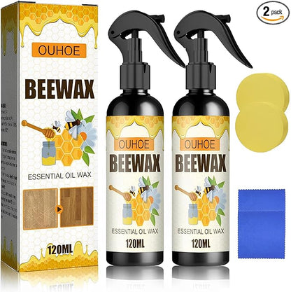 Natural Beeswax Care Spray & Restorer, Beeswax Wood Polish for Floors and Furniture, Natural Micro-Molecular Spray – Multi-Purpose（2 Bottles）