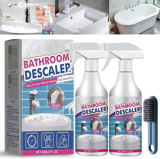 Bathroom Descaler Foam Cleaner, Stubborn Stains Cleaner, Bathroom Descaler Foam Spray, All-Purpose Home Toilet Bath Shower Glass Spray (1, 2PC)