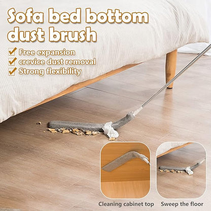 Retractable Gap Dust Cleaner, Under Refrigerator/Sofa Cleaning Tool, Microfiber Gap Duster with Extendable Pole 25-55 Inches, Suitable for Underneath Cleaning of Furniture, Fridges, Couch, Bed