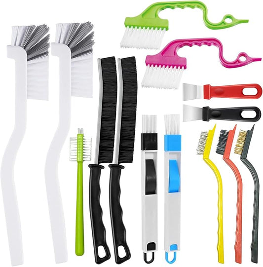 14 Pcs Crevice Cleaning Brush, Corner Brush, Screen Cleaner Brush, Cleaning Tools for Housekeeping, Garbage Disposal Cleaner Brush, Window Track Cleaning Tools, Kitchen (14pcs)