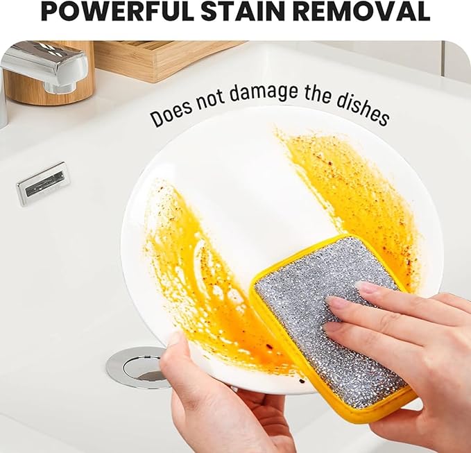 Reusable Washing Up Sponge,Multi-Purpose Absorbent Sponge,Dual-Sided Kitchen and Bathroom Cleaning Products,Bowl Dish Cleaning Pad Scrubber,Kitchen Dishwashing Cleaning Tool 5 Pcs