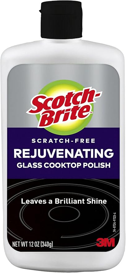 Scotch-Brite Scratch-Free Rejuvenating Glass Cooktop Polish, Leaves a Brilliant Shine, 12 Ounces