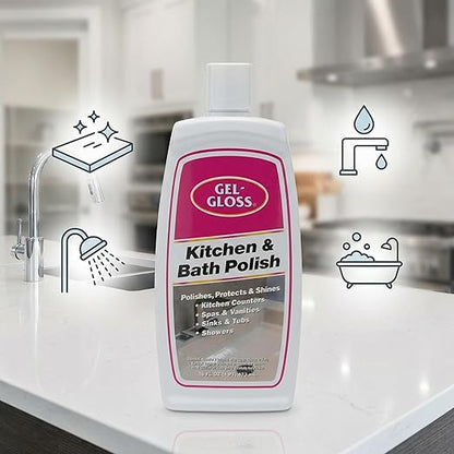 Gel-Gloss No Scent Kitchen and Bathroom Cleaner Liquid 16 fl. Oz. (Pack of 2) - Tile Polish - Kitchen & Bath - Laminate Countertop Polish