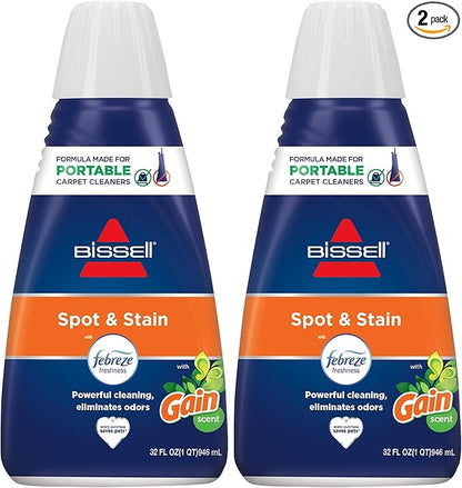 Bissell® Spot & Stain with Febreze + Gain Original Scent Formula for Little Green Devices,Portable Carpet Cleaners (3968),(Pack of 2)