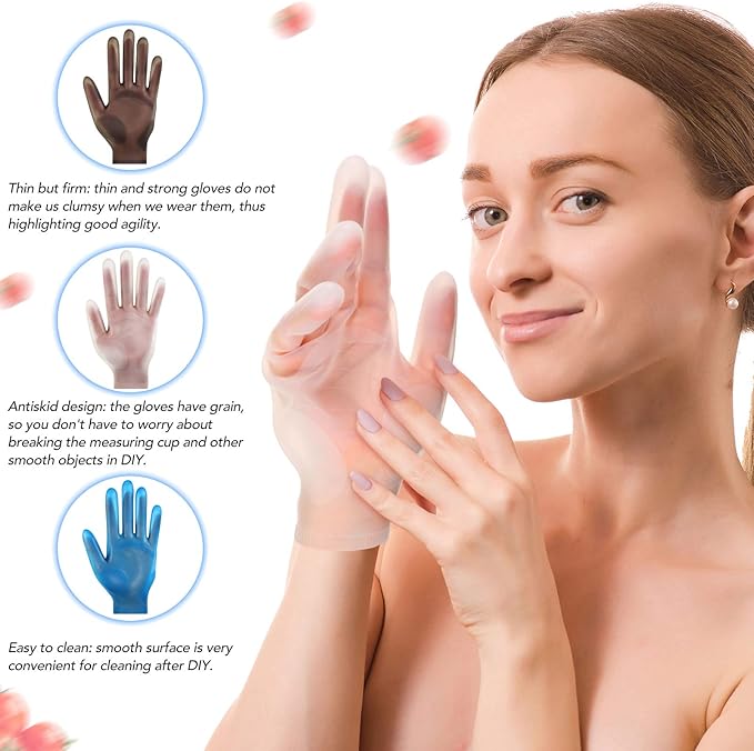 Geyoga 3 Pairs Silicone Gloves for Epoxy Resin Casting Reusable Waterproof Epoxy Gloves Safe Silicone Finger Protectors for DIY Jewelry Making Work Crafts