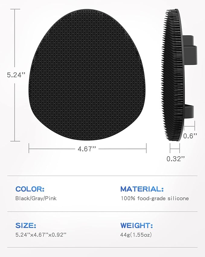 Manmihealth Soft Silicone Shower Brush, Super-lathering Body & Face Brush, Gentle Exfoliating Cleaning Glove for Baby,Sensitive,Dry and All Skin Types (Black x 1)