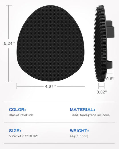 Manmihealth Soft Silicone Shower Brush, Super-Lathering and Deep-Cleaning Body & Face Scrubber, Gentle Exfoliating Bath Glove for All Skin Types(Black*2)